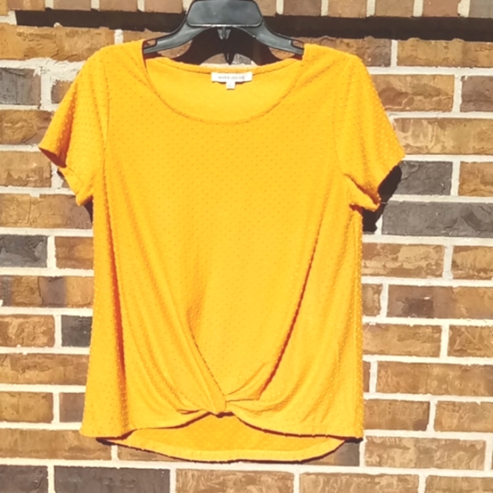 Rose + Olive Textured Twist Front Top, size M